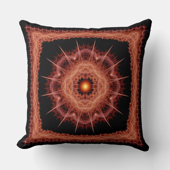 Almofada Padrão fractal místico espinhoso (Frente)