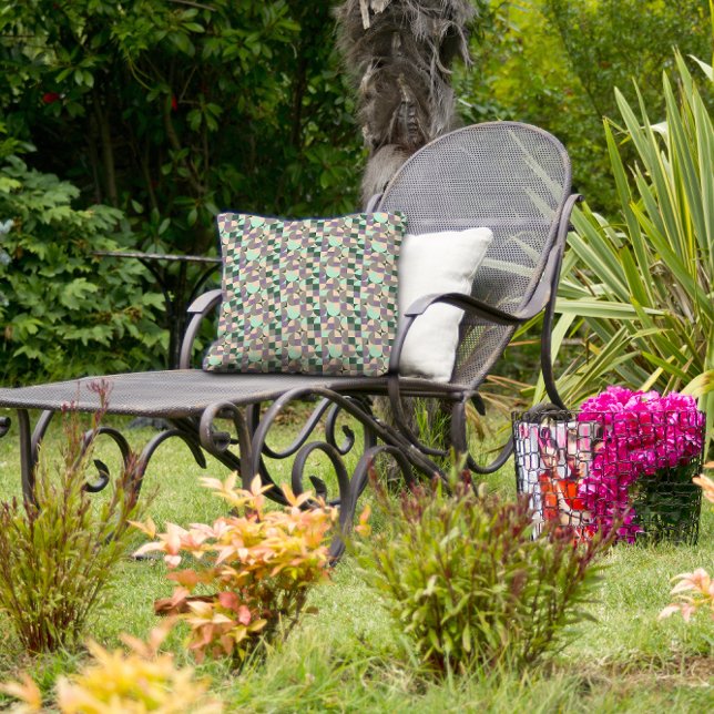 Almofada Padrão geométrico abstrato da horta verde (Criador carregado)