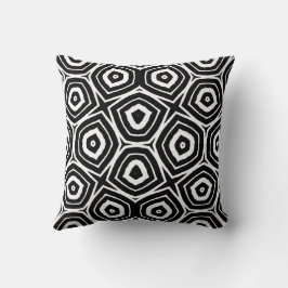Almofada Padrão Geométrico Abstrato Preto e Branco
