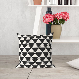 Almofada Padrão Geométrico Aztec, preto e creme moderno