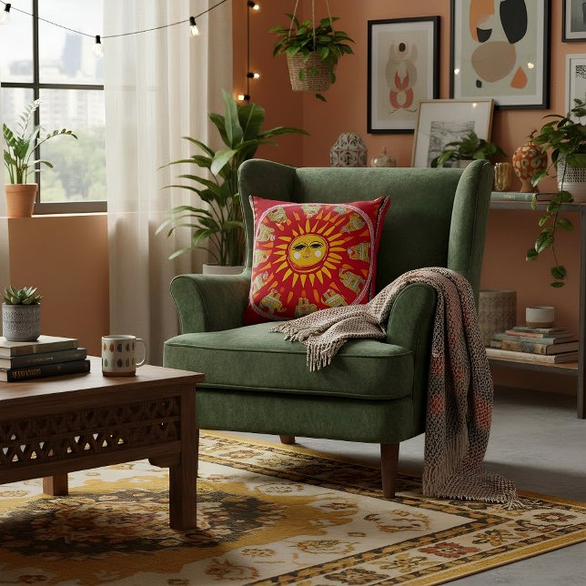 Almofada Padrão geométrico boho abstrato para ela (Criador carregado)