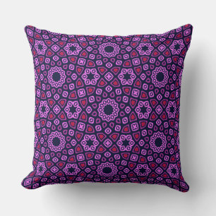 Almofada Padrão Geométrico com Tri-Hexágono Truncado Roxo