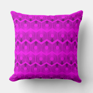 Almofada padrão geométrico cor neon fuchsia