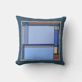 Almofada Padrão geométrico de Artes e Artesanatos em Azul e