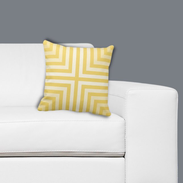 Almofada Padrão Geométrico de Caixa Amarelo Aninhado (Geometric Yellow Nested Box Pattern Throw Pillow)