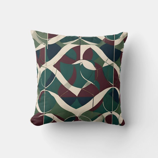 Almofada Padrão Geométrico de Projeção Vintage (Frente)