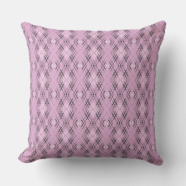 Almofada Padrão geométrico diamantes rosa retrô (Frente)