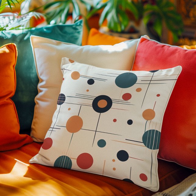 Almofada Padrão Geométrico do meio século (Criador carregado)