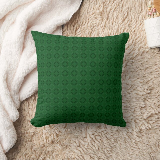 Almofada Padrão geométrico elegante monocromático verde. (Cobertor)