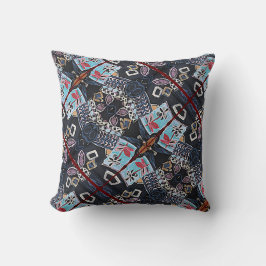 Almofada Padrão geométrico floral preto bonito