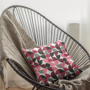 Almofada Padrão Geométrico Magenta Puro-Rosa Moderno