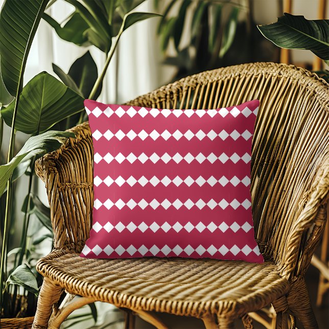 Almofada Padrão Geométrico Moderno Vermelho Magenta (Criador carregado)