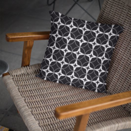 Almofada Padrão Geométrico Preto