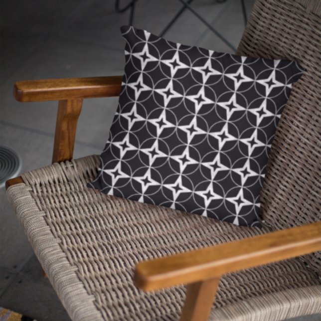 Almofada Padrão Geométrico Preto (Criador carregado)