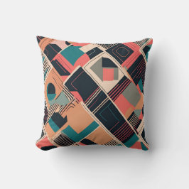 Almofada padrão geométrico vibrante do lacre e da mostarda