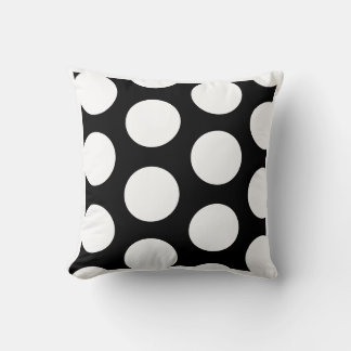Almofada Padrão grande bolinhas preto e branco