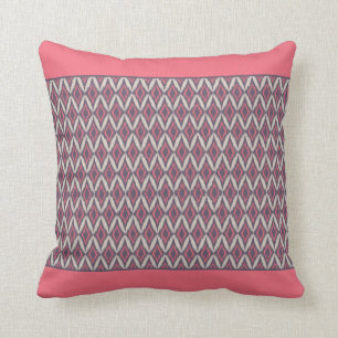 Almofada Padrão Ikat da Cinza Coral Moderna