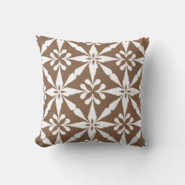 Almofada Padrão Ikat Star - Taupe Tan e Branco