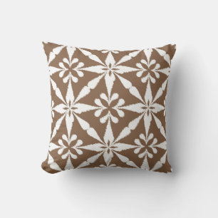 Almofada Padrão Ikat Star - Taupe Tan e Branco