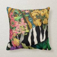 Padrão-Impressão índio da Zebra Floral Amarela ros
