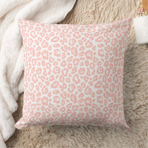 Almofada Padrão Impresso do Leopardo Rosa Pastel Elegante