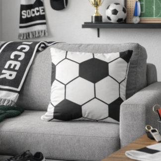 Almofada Padrão Inspirado em Bola de Futebol Impressão Geom