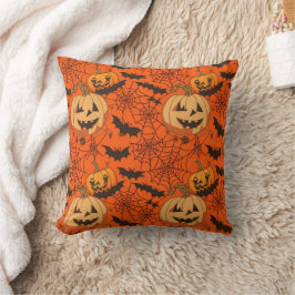 Almofada Padrão Invisível de Feliz Halloween