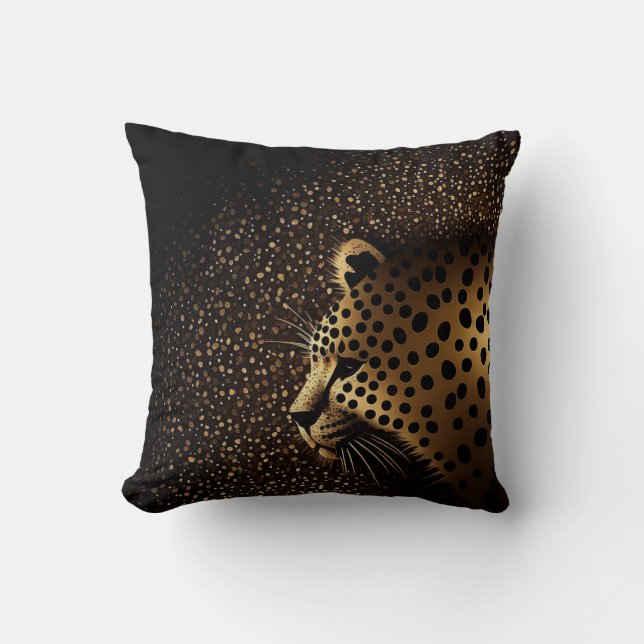 Almofada Padrão Jaguar Dourado           (Frente)