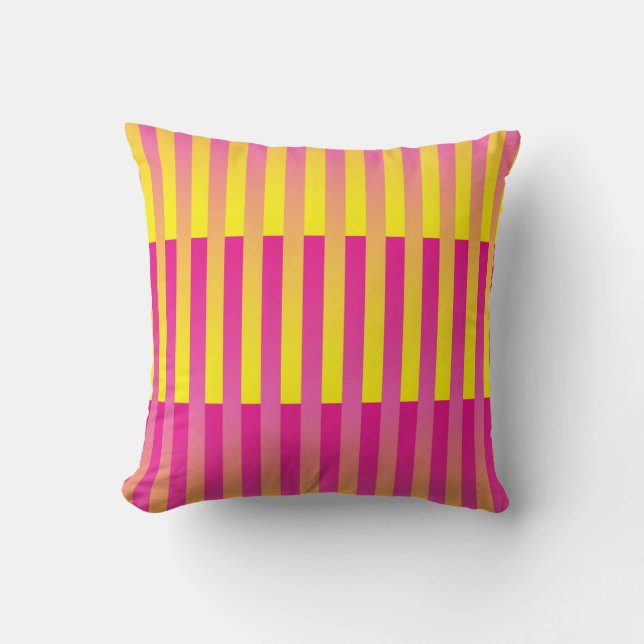 Almofada Padrão Laranja Amarelo Cor-de-Rosa Strike (Frente)