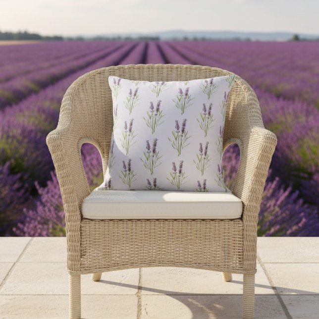 Almofada Padrão Lavanda Vintage   (Criador carregado)