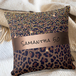Almofada Padrão-leopardo-de-aniversário, idade negra