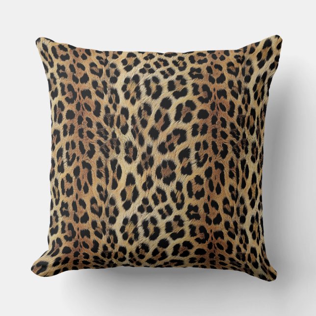 Almofada Padrão leopardo, tigre, pele leopardo, moda, (Frente)
