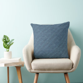 Almofada Padrão Listrado em Denim Azul