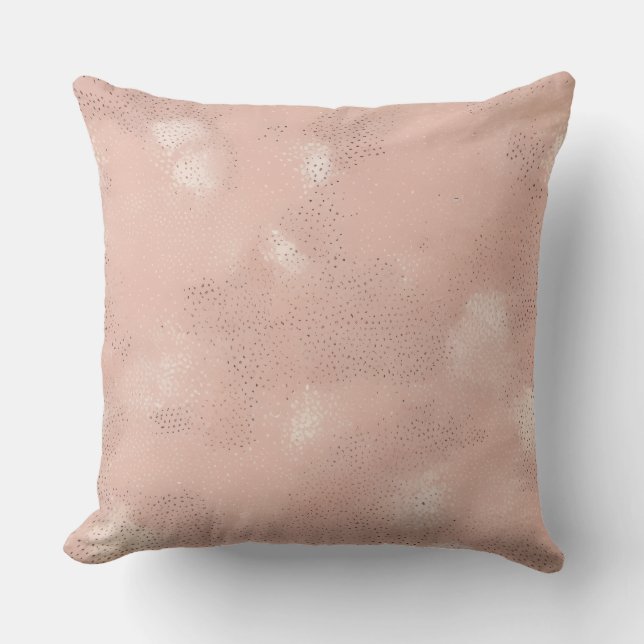 Almofada Padrão Manchado de Rosa Mínimo (Frente)
