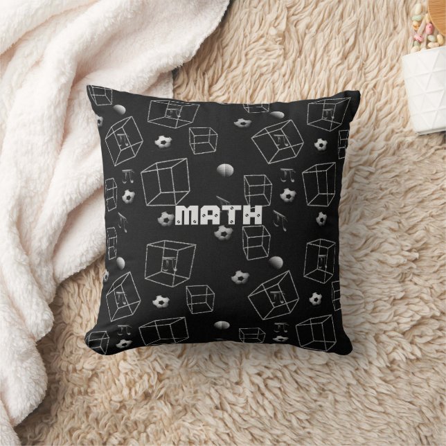 Almofada Padrão Matemático Design Preto e Branco (Cobertor)
