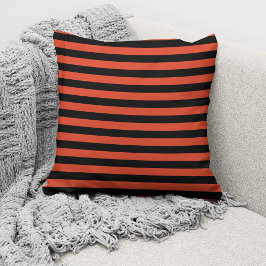 Almofada Padrão Modern Orange Black Stripes