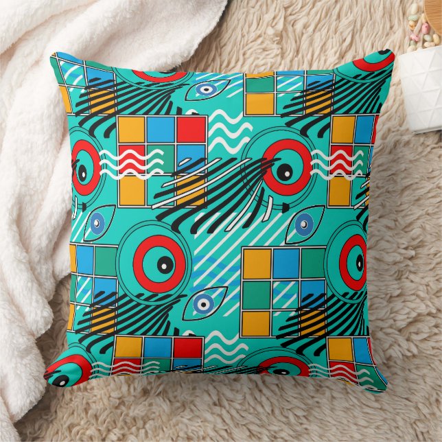 Almofada Padrão moderno abstrato criativo multicolorido (Cobertor)