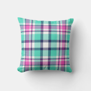 Almofada Padrão Moderno Bonito de Tartan Girly Chic