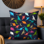Almofada Padrão Moderno Bonito e Divertido De Dinossauros<br><div class="desc">Este design moderno apresenta um giro e colorido padrão de dinossauros #home #decor #homedecor #travesseiros #throwpillows #bedroom #interiors #interiordesign #design #estilo #na moda #moda #moda #tendências #legal #presente #presentes #crianças #bedroom #boysbedroom #boys #Girl #dinossauro #prebonito #histórico #sequsdecor</div>