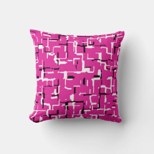 Almofada Padrão Moderno Branco Cor-de-rosa púrpura magenta