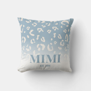 Almofada Padrão Moderno de Leopardo Azul Personalizado Mimi
