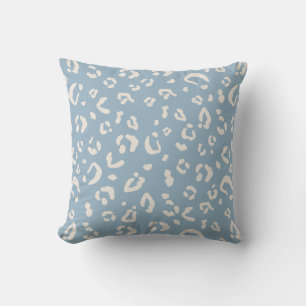 Almofada Padrão Moderno de Manchas de Leopardo Azul Abstrat