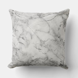 Almofada Padrão moderno de mármore branco e prateado