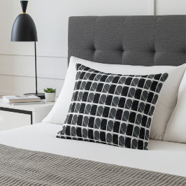 Almofada Padrão Moderno de Meias Corações Preto e Branco