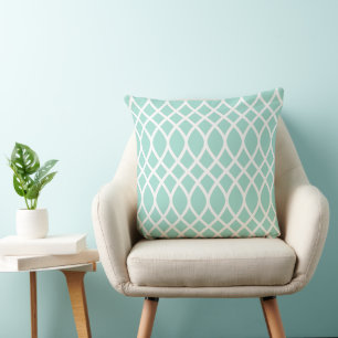 Almofada Padrão Moderno do Seafoam Trellis Framework