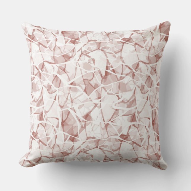 Almofada padrão moderno elegante abstrato bege branco    (Frente)
