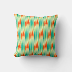 Almofada Padrão Mosaico Laranja e Teal