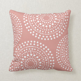 Almofada Padrão Mosaico Primitivo Boho Coral Suave