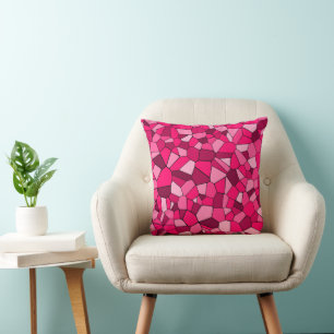 Almofada Padrão Mosaico Rosa Moderno