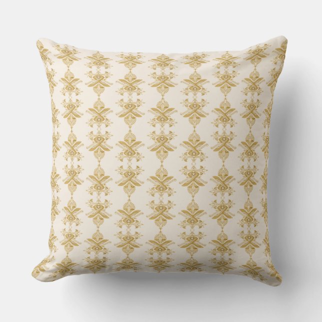 Almofada Padrão Motivo Egípcio Dourado (Frente)